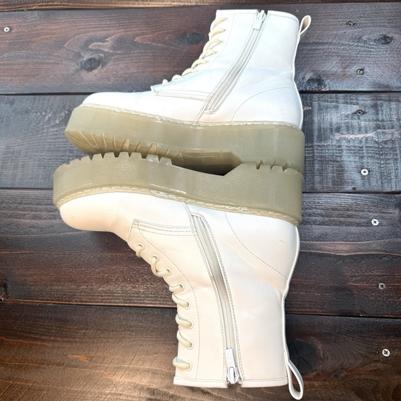 Steve Madden Rubber Platform Lug Sole Bettyy Combat Boots White Women's Size 8 - Picture 5 of 14